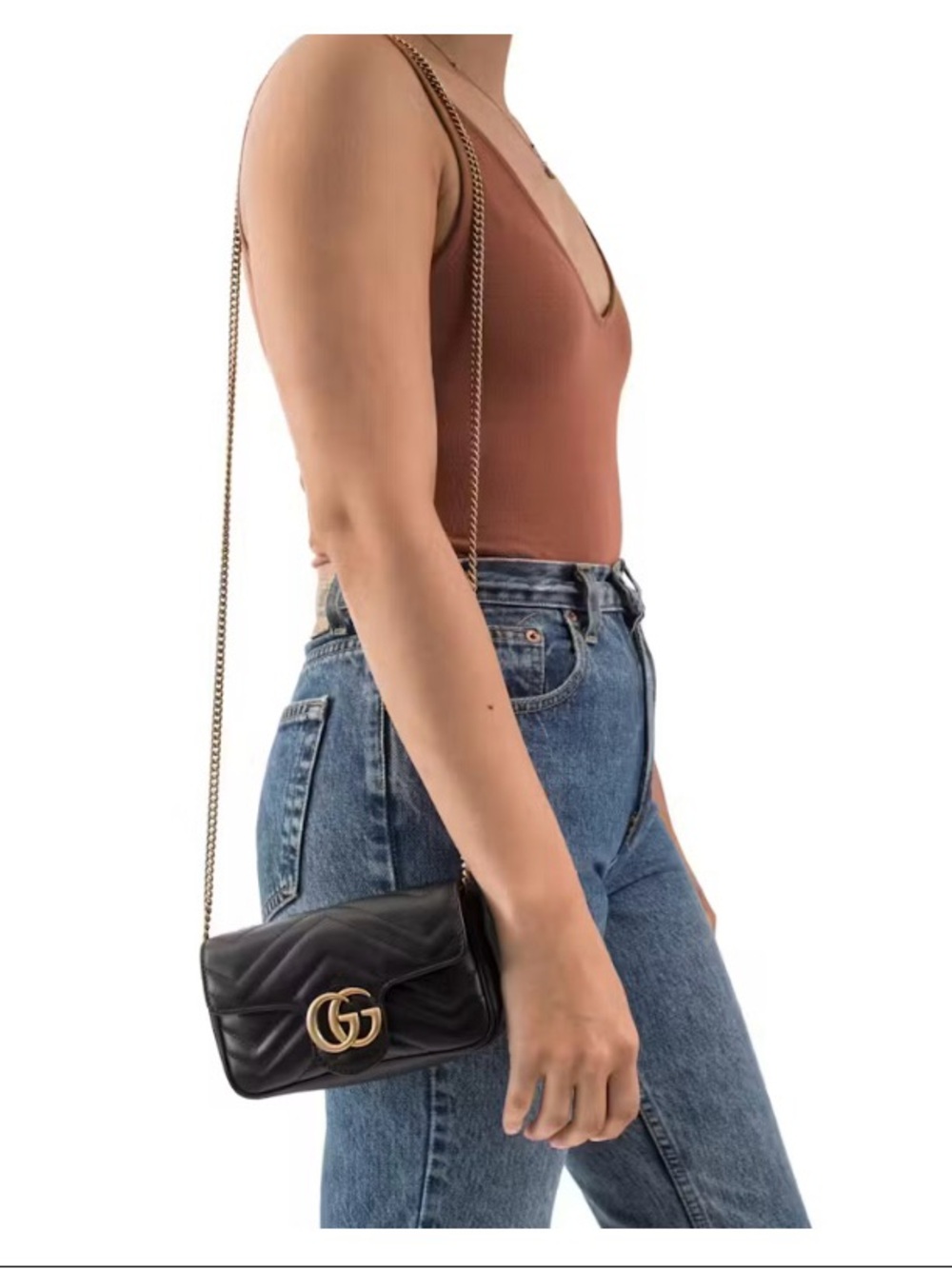 Gucci Black GG Marmont SUPER Mini Shoulder Bag